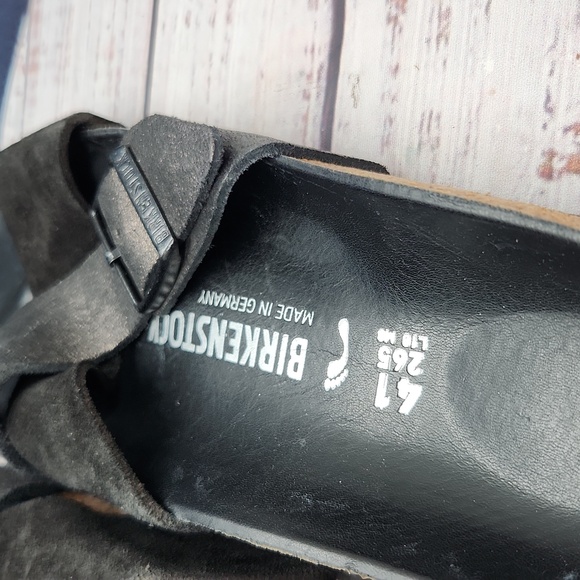 Birkenstock Siena Exquisite Suede Leather Sandals Black Metallic Women's Size 10 - Picture 7 of 8